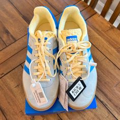 Adidas Gazelle Bold Almost Blue And Yellow Sneakers (Women) Size 7 New (Original Listing Sold But Cancelled At Buyer’s Request Due To Size Concern) Blue And Yellow Adidas, Adidas Gazelle Bold, Gazelle Bold, Yellow Adidas, Yellow Sneakers, Sneakers Women, Shoes Adidas, Christmas 2024, Adidas Gazelle