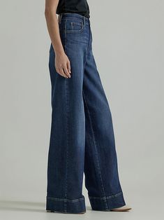 Women's Legendary Trouser Jean Versatile High Rise Dark Wash Flare Jeans, Versatile Denim Bottoms For Fall, Versatile Dark Wash High Waist Flare Jeans, Versatile Wide Leg Denim Jeans, Versatile High Waist Dark Wash Flare Jeans, Chic Dark Wash Wide Leg Jeans, Versatile Dark Wash Full Length Pants, Versatile Medium Wash Wide-leg Flare Jeans, Versatile Medium Wash Wide Leg Flare Jeans