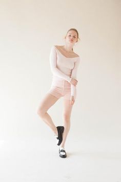 Viscose '03' Ballerina Top – KD New York Pink Bottoms For Spring, Spring Tops With Ribbed Cuffs, Spring Bottoms With Ribbed Cuffs, Stretch Bottoms With Ribbed Cuffs For Spring, Ballerina Inspired Outfit, Ballerina Top, Ballerina Poses, Ballerina Workout, Ballerina Outfit