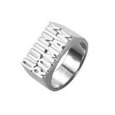 This is a personalized name ring made of sterling silver, you can customize any two names you want. This is a ring that can be worn daily by both men and women. It is a great choice as a holiday or birthday gift to your loved one. Name Ring, Name Rings, Initial Monogram, Personalized Ring, Unisex Ring, Personalized Rings, Online Jewelry Store, Monogram Initials, A Holiday