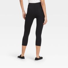 You'll love the easy, everyday style of these Cotton Capri Leggings from Xhilaration™. Made with added spandex with an elastic waistband, these leggings will keep you comfy as you move through a busy day or enjoy an off-duty day. In a seamless design that creates a smooth, sleek silhouette, these regular-fit leggings feature a high-waisted cut that's both versatile and flattering. Pair them with your go-to tops and a range of shoes to complete your comfy casual look. Ankle Length Leggings, Comfy Leggings, Busy Day, Long Tunic, Wide Waistband, Gym Wear, Capri Leggings, Long Shirt, Comfy Casual