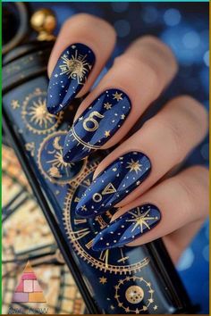 Unleash the power of dark magic with these spellbinding nails! 🕯️🌑 Featuring mystical symbols, deep colors, and enchanted designs, these nails are perfect for those who live on the edge of mystery. 💅✨ #DarkMagicNails #WitchyVibes #MysticalMani Occult Nail Designs, Astrology Nail Art, Christian Nails, Astrology Nails, Magical Nails, Silk Wrap Nails, Themed Nails