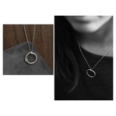 two different necklaces, one with a circle and the other with an open circle