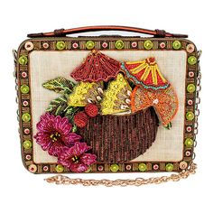 Mary Frances Drinks On the Beach Island Coconut Beaded Crossbody Handbag Bag New Mary Frances Drinks On the Beach Island Coconut Beaded Crossbody Handbag Bag New Ships TODAY - ONLY 1 IN STOCK 2021 SUMMER COLLECTION. A hand-beaded coconut drink complete with fresh fruit and a signature umbrella will make you feel like you are on a tropical vacation every time you carry this crossbody handbag! Its unique pop up handle gives you the option to hand carry while esthetically hiding away when you're no Drinks On The Beach, Coconut Island, Beach Coconut, Coconut Drinks, Beach Drinks, Mary Frances, Beach Island, Beaded Bag, Creative Colour