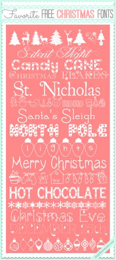 a cross stitch pattern with words and christmas trees on the front, in white ink