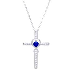 18" Sterling Silver Chain With 1.1" Cross Pendant With White Sapphires And Blue Spinal Center Stone Within Open Heart Design Brand New. Never Worn. Comes In A Box. Ready For Gift Giving. A Really Beautiful Piece. Blue Cross Pendant Necklace For Gift, Blue Cross Necklace As Gift, Blue Cross Pendant Necklace For Anniversary, Blue Pendant Cross Necklace Gift, Blue Pendant Necklace With Silver Chain, Blue Sterling Silver Cross Pendant Necklace, Blue Sterling Silver Cross Necklace Gift, Grunge Necklace, Silver Pen