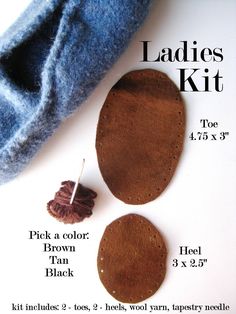 the ladies's kit includes two pieces of felt, one piece of fabric and three buttons