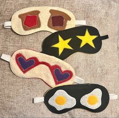 Diy Sleep Mask, Felt Design, Sleep Eye, Sleep Masks, Diy Felt, Eye Masks, Miniature Crafts, Tiny Hand, More Design