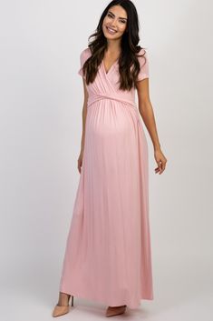 Tall Pink Draped Maternity/Nursing Maxi Dress Nursing Maxi Dress, Trendy Maternity Outfits, Maternity Maxi Dress, Casual Maternity, Maternity Maxi, Shower Dresses, Stylish Maternity, Pregnancy Maxi Dress, Pink Blush Maternity