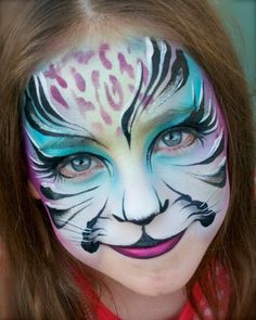 Adult Face Painting, Animal Makeup, Painting Portraits, Spotted Cat