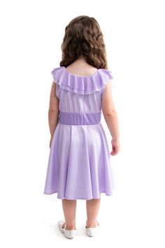 Your little one will blossom into a beautiful princess as they roam through their imaginary kingdom in their new Flower twirl dress. Designed for twirling - cut from a full circle of fabric which allows it to billow out as your little one spins and dances Lilac soft stretch bodice with ruffle collar Skirt decorated with a trailing flower design Made from breathable, stretchy, mid-grade soft knit fabrics Accessories Sold Separately Frilled Collar, Trailing Flowers, Dress Lilac, New Flower, Knit Fabrics, Beautiful Princess, Kids Adventure, Fabric Accessories, Twirl Dress