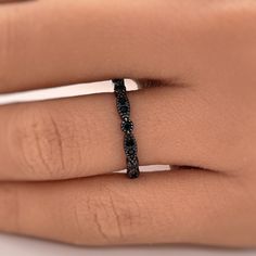 M A T E R I A L S ~ Solid Sterling Silver ~ Black Rhodium S T O N E S ~ Cruelty Free Simulated Black Diamond ~ Total Stones : 0.25ct total D I M E N S I O N S ~ Band: 2.5mm R I N G C A R E ~ Simple instructions to care for the ring is not expose your jewelry to chemicals like bleach, chlorine, hairspray, to avoid chemical reactions or breakdown of materials. (Just as you would with any jewelry) ~ Try not wear your jewelry in the shower or to bed to avoid soapy residue or accidental pulling on pr Opal Art, Infinity Band, Opal Band, Opal Wedding Rings, Chemical Reactions, Half Eternity Band, Deco Engagement Ring, Deco Ring, Ring Black