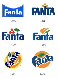 logos from the past and present, including fanta, santa fermina, pepsi cola