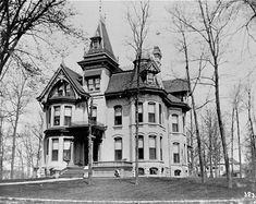 an old house with a steeple on the top