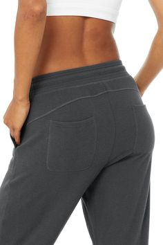 Warning: once you’re in these, you’ll never, ever want to take them off. The Soho Sweatpant is made from our super-soft, cashmere-like Alolux performance fabric for an elevated look for to & from or post-practice recovery. Seriously snuggly & breathable, with front patch pockets & a drawstring waistband — pairs perfectly with any Alolux look. Soft & cozy with a vintage, lived-in look Side & back pockets Designed & uniquely fit to flatter every size Wear-tested by our in-h