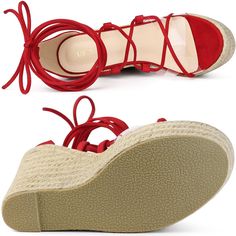 These platform lace-up sandals are the perfect addition to holiday parties. Wear it with jeans and a dress for a stylish look. Lace Up Sandals; Transparent Bands; Wedge Heel Sandals; Platform Sandals; Opened Toe; Lace-Up; Espadrille Wedges; Clear Cross Straps; Vamp: Faux Suede + TPU; Outsole: TPR; Heel: PVC; Heel Height: 5.3 inches (13.5 cm), Platform Height: 1.7 inches (4.5 cm). Elevate your body type and make you naturally look comfortable in your skin and body. Good options for parties, sweet Straps Sandals, Sandals Platform, Platform Espadrilles, Wedge Heel Sandals, Lace Up Sandals, Platform Wedge, Espadrilles Wedges, Suede Shoes, Cross Straps