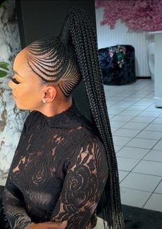 Free Hand Hairstyles, Latest Ghana Weaving Hairstyles, Cornrow Ponytail Styles, Cornrow Updo Hairstyles, Latest Hair Braids, Cornrow Ponytail, Ghana Weaving, Cornrows Braids For Black Women, Synthetic Braiding Hair