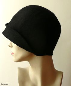 "Black felt hat Cloche Felted Hat felt hat Cloche Hat Art Hat Black Hat La belle epoque Art Deco 1920s hat Art Hats Black hat cloche 1920's hat Hats&Caps Accessories Handmade Great, very flattering hat ! Adapts to the head ! Special and unique ! Sophisticated and elegant ! As the base for my works I use great materials like highest quality Australian merino wool (18 micro). All my works are made by hand in the process of long-term, hand felting My products are unique, designed by me, always Adjustable Cloche Flapper Hat, Adjustable Cloche Hat In Flapper Style, Winter Gatsby Cloche Hat, Winter Gatsby Style Cloche Hat, Fitted Flapper Cloche Hat With Brim, Black Wool Cloche Hat, Winter Flapper Style Cloche Hat, Winter Gatsby Style Fitted Cloche Hat, Fitted Flapper Cloche Hat With Curved Brim