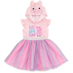 Your little girl is ready to play in this cute Peppa Pig tutu dress! This stylish hooded dress features pretty flutter sleeves, a ballerina tulle skirt, and a cool cosplay Peppa Pig design your child will be excited to wear. Soft and comfortable, this fashionable Peppa Pig dress is the perfect outfit for a day of fun and adventure! Peppa Pig Birthday Outfit Tutus, Pink Playful Tutu Dress For Playtime, Playful Pink Tutu Dress For Playtime, Spring Playtime Tulle Tutu Dress, Cute Tulle Tutu Dress For Playtime, Spring Tulle Tutu Dress For Playtime, Sleeveless Spring Tutu Dress For Costume Party, Spring Tulle Princess Dress For Costume Party, Spring Princess Dress In Tulle For Costume Party