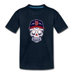 Boston Baseball Dead Head Youth T-Shirt - deep navy Boston Baseball, Baseball Family, Baseball Fan, Some People, 50 50, Boston, Baseball, Mens Graphic Tshirt, Mens Tshirts