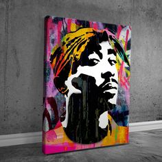 a painting of a man with dreadlocks on it