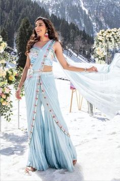 Sea blue Indo western Gharara crop top bridesmaid dress 203Desc:  Style : Indo western  Type :Long top with pant   Fabric :Fancy Work : Fancy Wash Care : Dry clean  ,Type- Ready to wear readymade in Free size Bust Size : 32 to 42 Inches Occasion :  Mehendi   Sangeet   Reception   Ceremonial   Engagement Bridesmaid. With Express Free Shipping and Custom Stitching, Buy Sea blue Indo western Gharara crop top bridesmaid dress online in USA, UK and Canada from KollyBollyEthni Western Type, Sangeet Outfit, Western Dresses For Women, Bridal Party Outfit, Fancy Sarees Party Wear, Indo Western Dress, Party Wear Lehenga, Designer Party Wear Dresses, Bridesmaid Dresses Online