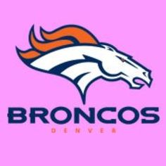 the denver football team logo on a pink background