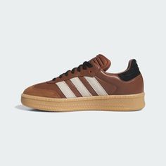 Adidas Brown Skate Shoes With Rubber Sole, Brown Adidas Skate Shoes With Rubber Sole, Adidas Leather Skate Shoes, Adidas Leather Skate Shoes With Logo, Adidas Brown Round Toe Skate Shoes, Adidas Shoes Women Samba, Adidas Brown Sneakers With Contrast Sole, Brown Leather Adidas Sneakers, Samba Shoes