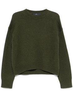 olive green cashmere chunky knit crew neck ribbed trim drop shoulder long sleeves straight hem We've partnered with Good On You — an independent agency that rates how brands perform in relation to their impact on the planet, people and animals, with a multi-criteria rating simplified to a five points scale. In order to be awarded our conscious label, larger brands need to score a minimum of four out of five ('Good'), while smaller brands must score at least three out of five ('It's A Start'). Th Dirty Green Sweater, Oversized Green Sweater, Green Oversized Sweater, Army Green Sweater, Olive Sweater, Green Knit Sweater, Olive Green Sweater, Planet People, The Ivy