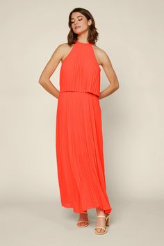 Stand out from the crowds in this Neon Orange Dress. This halter style maxi length dress is made from a pleasted material and features a unique silhouette and subtle pleat detailing. As a result, you’ll look timelessly stylish both day and night. Show ‘em what you’re made of in the Not Without You Dress — you won’t go anywhere without it. 100% Polyester Want to view this on the *Live* Sizing & Styling Guide?! Watch it here *You will need to scan through to find this specific item on the video. R Neon Orange Dress, Night Show, Halter Maxi Dress, Halter Maxi, Halter Maxi Dresses, Tiered Maxi Dress, Making Waves, Halter Style, Orange Dress