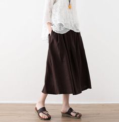 simplelinenlife-Casua-Summer-Women-Linen-Cotton-Skirts Cotton Skirts, Skirts Women, Organic Colors, Women Skirts, Linen Skirt, Loose Style, Cotton Skirt, Linen Women, Summer Casual