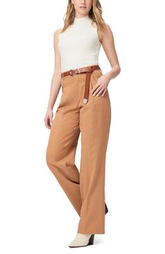 Achieve desk-to-dinner perfection in these sophisticated front-pleat pants designed with a high waist and classic straight legs. Zip fly with button closure Front scoop pockets; back welt pockets 55% lyocell, 45% cotton Dry clean or hand wash, dry flat Imported Pleat Pants, Golden Tan, Pleated Pants, Pants Design, Straight Leg Pants, Welt Pockets, Leg Pants, High Waist, Straight Leg