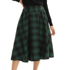 Women Plaid Skirt Vintage High Waist Pleated Skirt with Pockets | Belle Poque – Belle Poque Offcial High Waist Pleated Skirt, Clothes Wishlist, 1950s Retro, Christmas Dress Women, High Waisted Pleated Skirt, Date Dresses, Skirt Vintage, Skirt With Pockets, Plaid Skirt