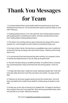 Thank You Messages for Team Printable Being A Good Leader, Work Team Building, A Good Leader, Good Leader, Show Gratitude