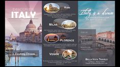 a travel brochure designed to look like italy