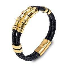 PRICES MAY VARY. Leather bracelet: Mens leather bracelet are full of personality and cool. Whatever the occasion, this dainty braided leather bracelet is sure to be well-received: Anniversary, Wedding, Gift, Party, Casual, Date High Quality: Genuine cowhide leather, stainless steel Suitable Size: Bracelet Length: 21 cm / 8.26 inch Ideal Gift: This bracelet is a ideal gift for men, husband, father, friends or yourself on Valentine's Day, Father's Day, Christmas, Birthday, Anniversary, Thanksgivin Leather Bracelet For Men, Black Bangle, Bracelet Mens, Stainless Steel Bangles, Braided Leather Bracelet, Mens Leather Bracelet, Casual Date, Bracelet For Men, Mens Leather