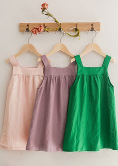 Green Linen Pinafore Dress Girls Linen Dress, Boho Flower Girl Dress, Linen Pinafore Dress, Boho Toddler, Dress Reference, Country Dress, Dress With Hat, Boho Flower Girl, Linen Pinafore