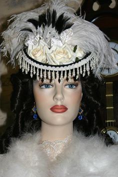 Womans Hats, Derby Hats Diy Ideas, Camp Themes, Hat French, Ivory Hat, Victorian Elegance, Black Wool Hat, Victorian Dresses, Tea Hats