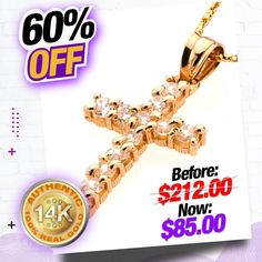 Product Description: Elevate your jewelry collection with our Modern 14K Gold Fancy CZ Cross Pendant. This pendant blends a contemporary design aesthetic with the timeless elegance of 14K gold, creating a stunning piece that stands out for its sophistication. PRODUCT DETAILS: Material: 100% Real Gold 14K Contemporary Fancy CZ Cross Design Pendant Size: 16x12mm Weight Approximately: 1.8 Grams ✅ SHOP NOW: Embrace modern elegance with our Modern 14K Gold Fancy CZ Cross Pendant. Crafted with care an Rose Gold Cubic Zirconia Cross Pendant, Gold Vvs Clarity Cross Pendant Jewelry, Gold Jewelry With Vvs Clarity Cross Pendant, Gold Necklace With Cross Pendant In Prong Setting, Gold Cross Pendant With Prong Setting, Gold Cross Pendant Jewelry With Prong Setting, Elegant Cross Pendant Jewelry With Prong Setting, Cross Design, Design Aesthetic