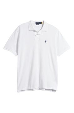 The label's iconic embroidered logo adds charm to a short-sleeve polo crafted from airy cotton piqué for comfort during your days off. 27 1/2" length (size Medium) Rib collar Short sleeves with rib cuffs 100% cotton Machine wash, tumble dry Imported Short Sleeve Polo, Polo Ralph, Polo Ralph Lauren, Ralph Lauren, Short Sleeves, Nordstrom, Size Medium, Collar, ? Logo