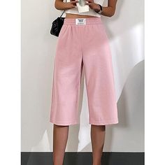 Season:Summer,Spring; Fabric:Polyester; Gender:Women's; Style:Casual,Comfort,Soft,Athleisure; Elasticity:Micro-elastic; Occasion:Vacation,Casual Daily,Weekend; Function:Breathability,Comfortable,Soft,Comfort; Waistline:High Waist; Pattern:Plain; Design:Elastic Waist,Baggy,Pocket; Pants Type:Wide Leg,Chinos,Baggy Pants,Capri Pants; Front page:FF; Listing Date:06/21/2023; Production mode:External procurement; Hips:; Length:; Waist:; Fit US Size:null; Fit UK Size:null; Fit EU Size:null; Pants Lengt Oktoberfest Outfits, Style Athleisure, Womens Basic Tops, Pink Fall, Womens Chinos, Cotton Linen Pants, Outwear Women, Linen Shirt Men, Cotton Linen Dresses