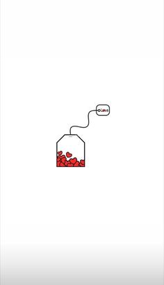 an image of a red liquid in a container with two speech bubbles above it on a white background