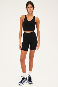 Inspired by the sleek silhouette of bike shorts our Airweight short goes beyond spin class. Features a supremely soft hand and second skin comfort. BEST FOR: hot yoga, barre, Pilates. Model is 5’10” and wears a size small. Bra Support, Barre Pilates, Burning Desire, Yoga Barre, Flare Legging, Mesh Jacket, Black Cropped Tank, High Waist Short, Black High Waisted Shorts