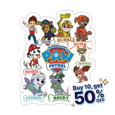 the paw patrol sticker is on sale for $ 50 off at toys r us