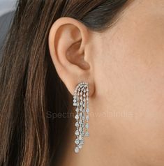 Pave H/SI Diamond Pear Charm Chandelier Dangle Earrings 14k White Gold 3.05 Ct. Danglers Earrings Diamond, Expensive Jewellery, Dangle Diamond Earrings, Long Diamond Earrings, Diamond Danglers, Diamond Chandelier Earrings, Diamond Chandelier, Diamond Earrings Design, Dangler Earrings