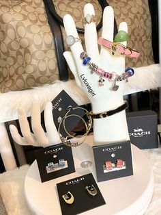 Chic Coach Bracelet Jewelry, Luxury Adjustable Coach Bracelets, Chic Gold Coach Bracelets, Luxury Gold Coach Bracelets, Coach Tote Bag With Gold-tone Hardware