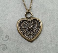 Heart Necklace Bronze Ornamental Heart Jewelry Valentine's Day Jewelry Victorian Heart Pendant Neckl Vintage Heart Charm Necklaces For Valentine's Day, Heart Shaped Vintage Charm Necklace For Mother's Day, Vintage Charm Heart Necklace For Mother's Day, Mother's Day Heart-shaped Vintage Charm Necklace, Mother's Day Heart Necklace With Vintage Charm, Vintage Charm Heart Pendant Necklace For Wedding, Heart Shaped Vintage Charm Necklace For Valentine's Day, Vintage Charm Heart Pendant For Valentine's Day, Vintage Charm Heart Pendant Necklace For Valentine's Day