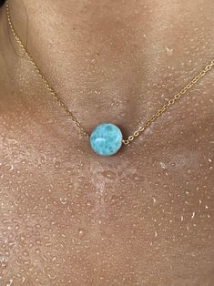 Larimar is a stone for connecting you to your soul mates, whether they're romantic or platonic, already in your life, or someone you're met to meet. Soul Mates, Moon Necklace, Your Soul, To Meet, Gold Filled, Rose Gold, Moon, Sterling Silver, Stone