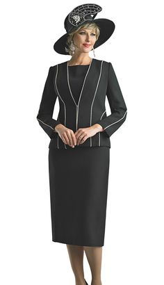 Lily and Taylor 4619 3 piece Crepe Skirt Suit Colors: Black, Ice Blue, Pink Sizes: 4, 6, 8, 10, 12, 14, 16, 18, 20, 22, 24 Matching Hat Available H377 Black H950 Ice Blue & Pink Call (469)571-3647 or email DivasDenFashion@gmail.com to purchase hat Tailored Black Sets For Spring, Black Fitted Long Sleeve Skirt Suit, Fitted Black Sets For Fall, Fitted Black Workwear Sets, Black Fitted Long Sleeve Sets, Black Fitted Suits For Spring, Classic Black Spring Sets, Classic Black Sets For Spring, Winter Black Fitted Skirt Suit