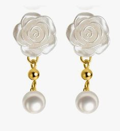 Pearl Rose Ear Gauges - Ear Gauges - Ear Tunnels - Earrings - Rose Ear Tunnels - Pear Ear Gauges - Gold #RoseGauges #AlternativeJewelry #SaddleGauges #CrystalEarGauges #PearlEarGauges #EarTunnels #WoodGauges #EarGauges #SmallEarGauges #GothGauges Small Ear Gauges, Gold Gauges, Stretched Ear, Dangle Plugs, Punk Earrings, Ear Tunnels, Plug Earrings, Alternative Jewelry, Pearl Rose